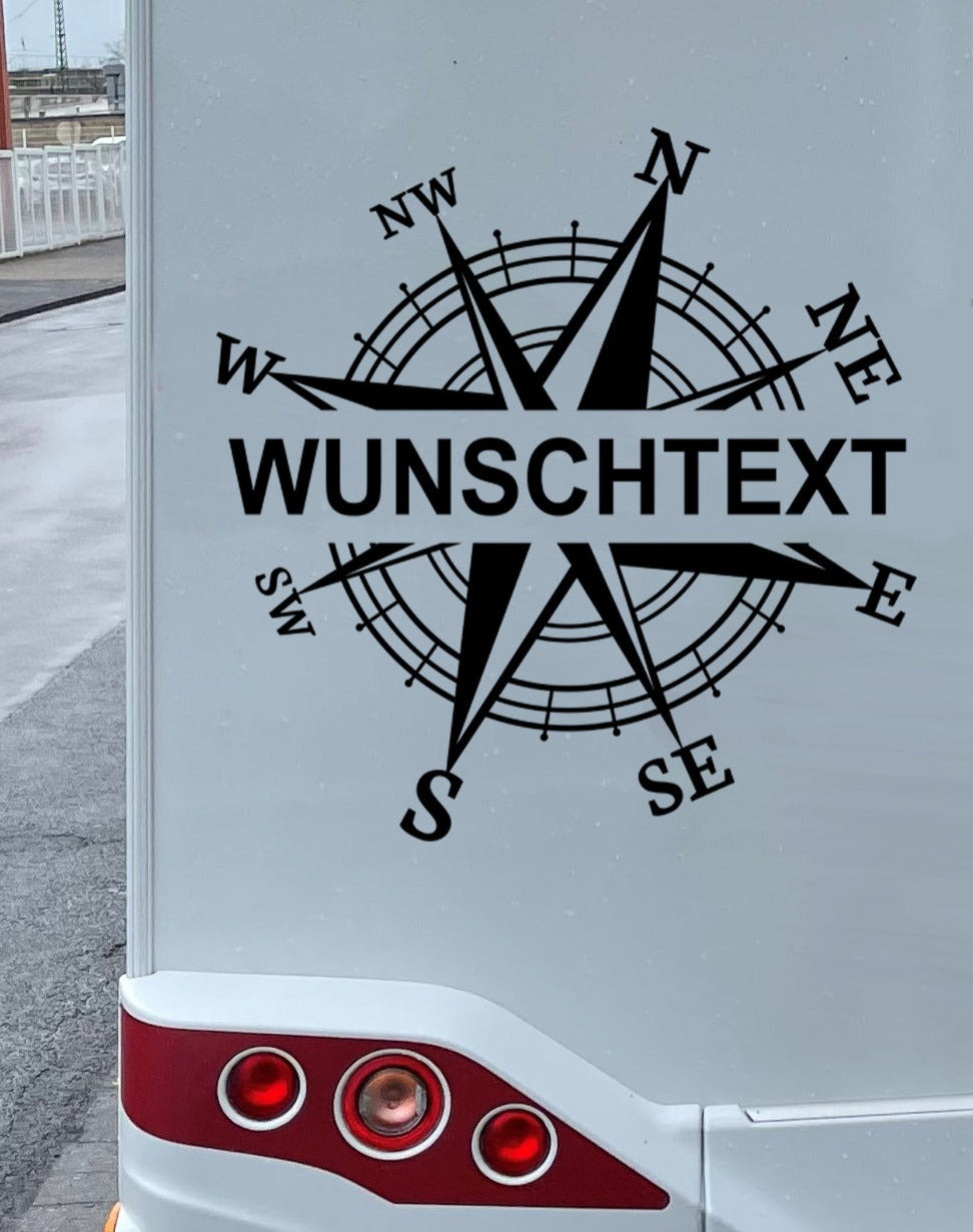 kompass aufkleber camper Kompass-Aufkleber für Wohnwagen, Wohnmobile und Camper – Foliebar