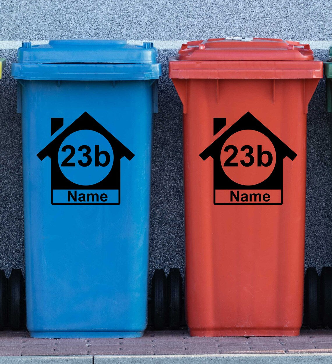 Personalisierte Mülltonnen Aufkleber Wheelie Bin | für Haus Wohnen Dekoration Mit Haus
