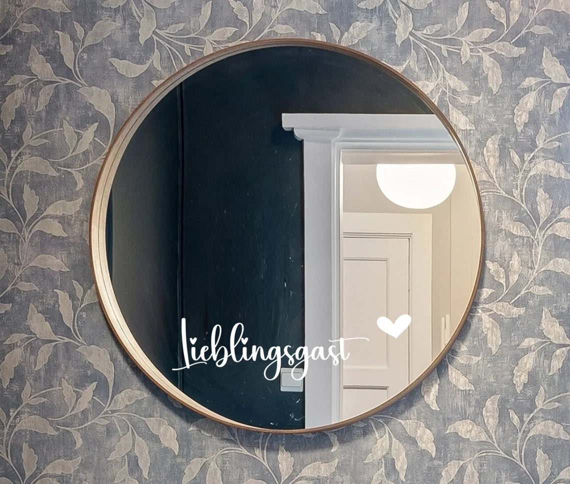 Lieblingsgast Spiegelaufkleber, Spiegel, Flur, Lieblingsgast Herz - Vinyl/Aufkleber/Sticker