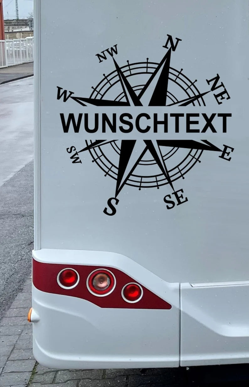 XL Kompass-Aufkleber für Wohnwagen, Wohnmobile und Camper