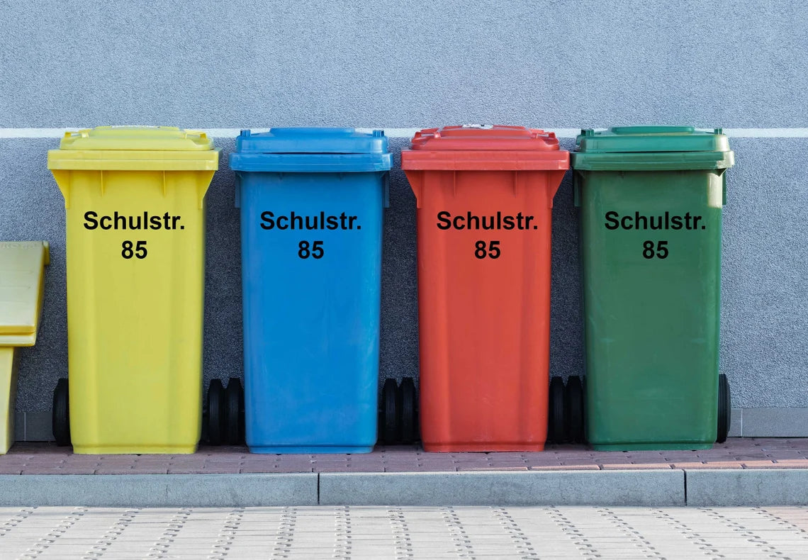 Personalisierte Mülltonnen Aufkleber Wheelie Bin | für Haus Wohnen Dekoration
