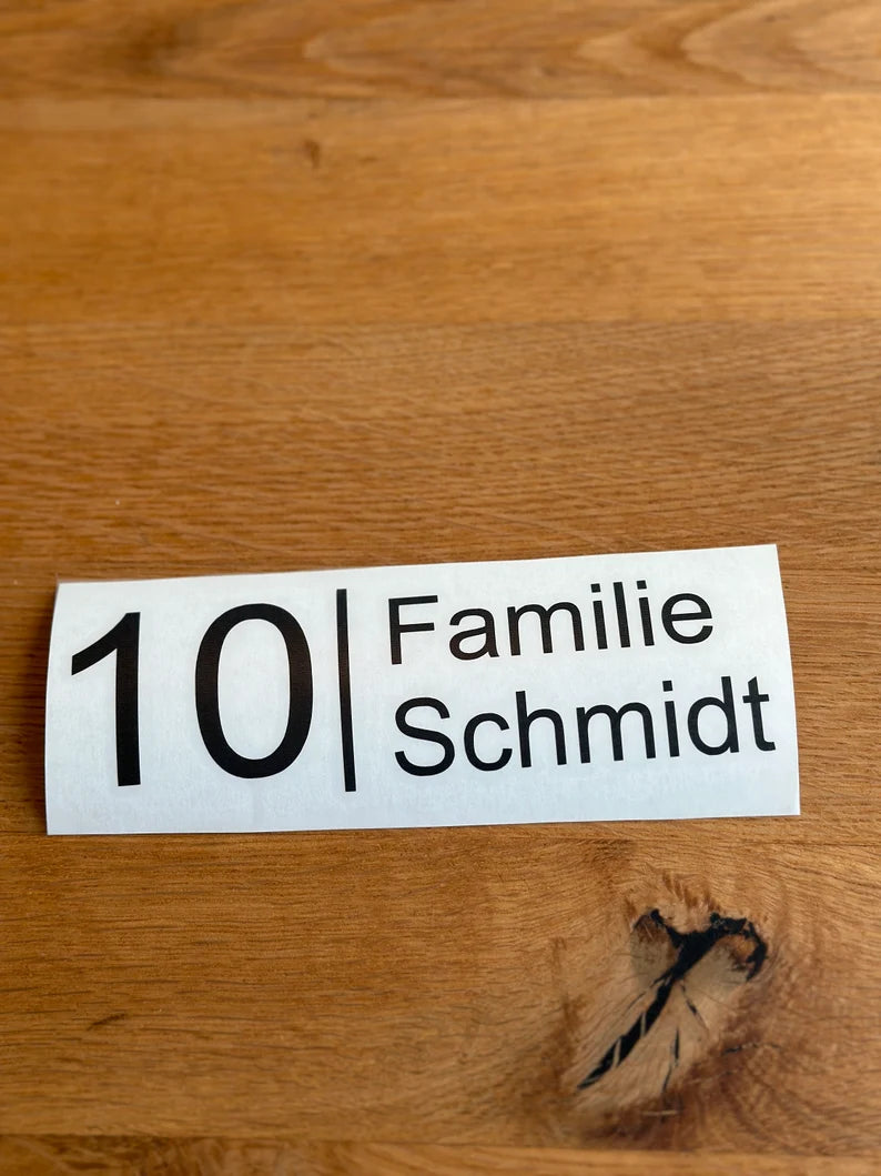 Personalisierter Aufkleber Briefkasten Familienname | Haustür | Namensschild | Hausnummer
